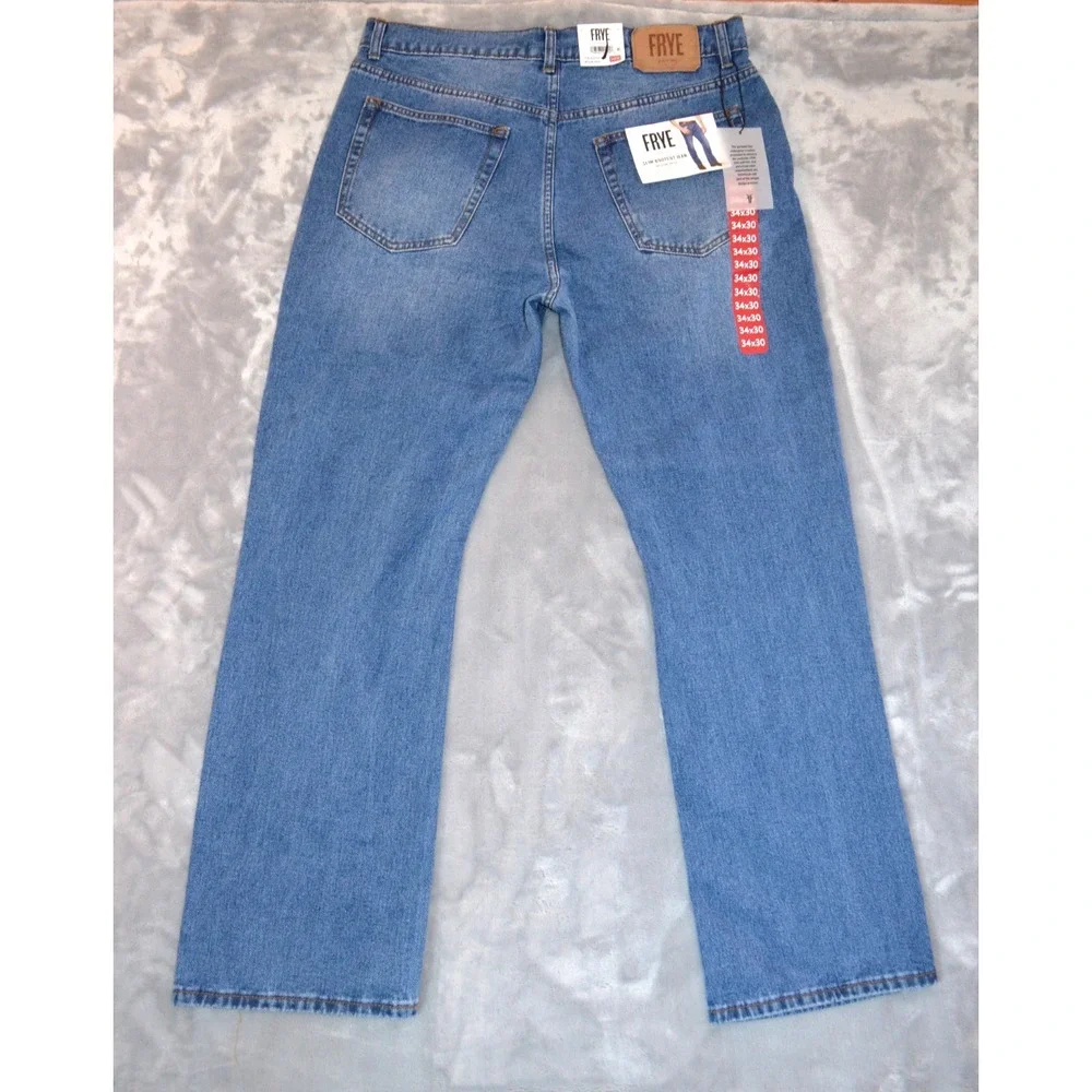Frye Slim Bootcut 5-Pocket 100% Cotton Denim Jeans Mens 34x30 Medium Wash Nwt's